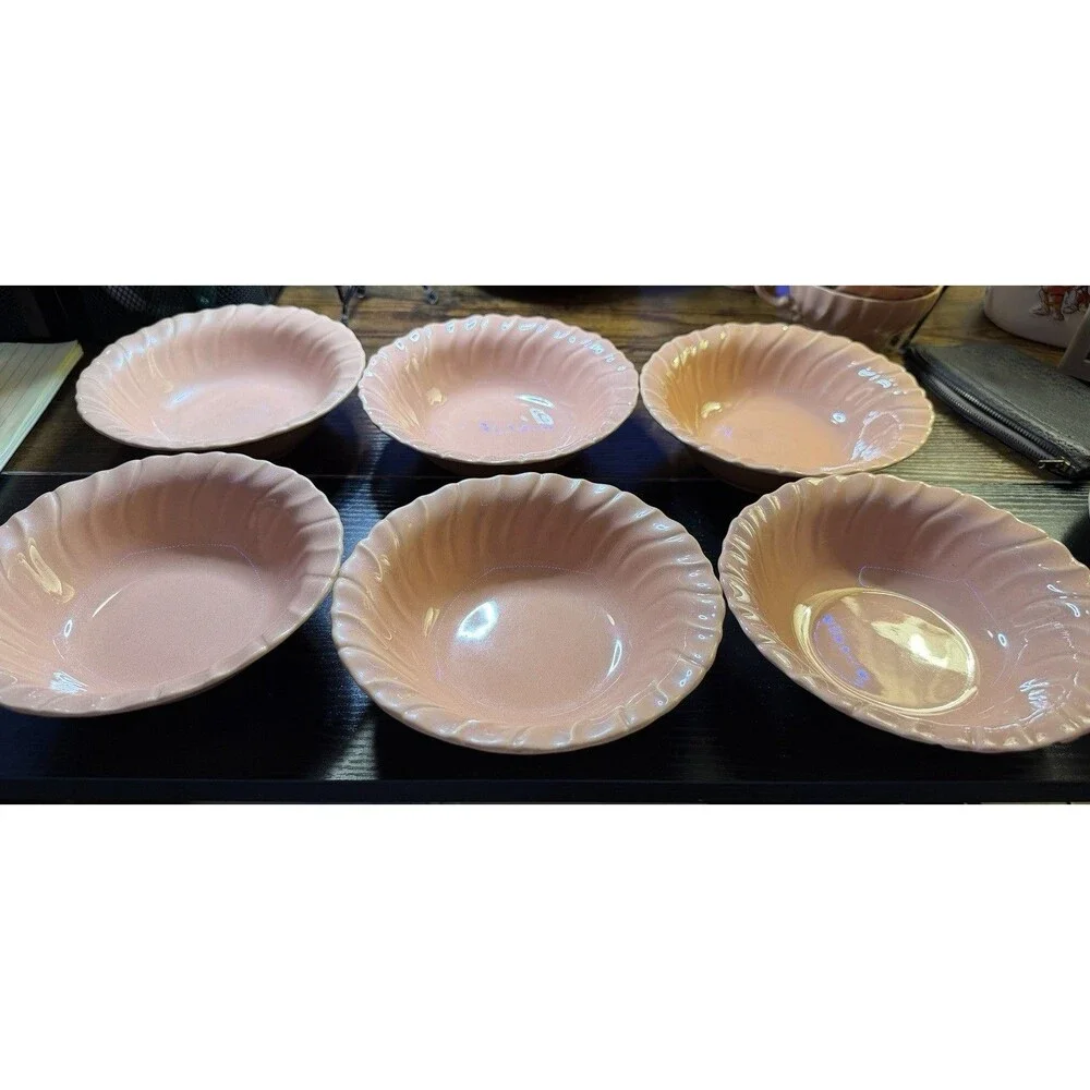 Vintage Franciscan Coronado Coral Pink Coupe Cereal Bowls 6.25